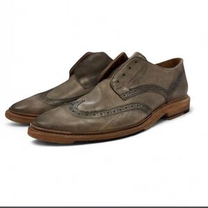 Frye Men's Oxford Paul Wingtip in Stone NWOB Size 7.5* Slip-on No Lace Option